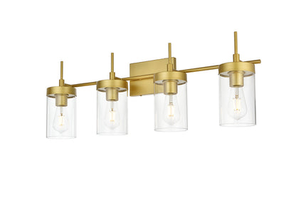 Benny 4 light Brass and Clear Bath Sconce