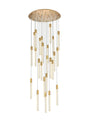 Weston 25 lights pendant in satin gold
