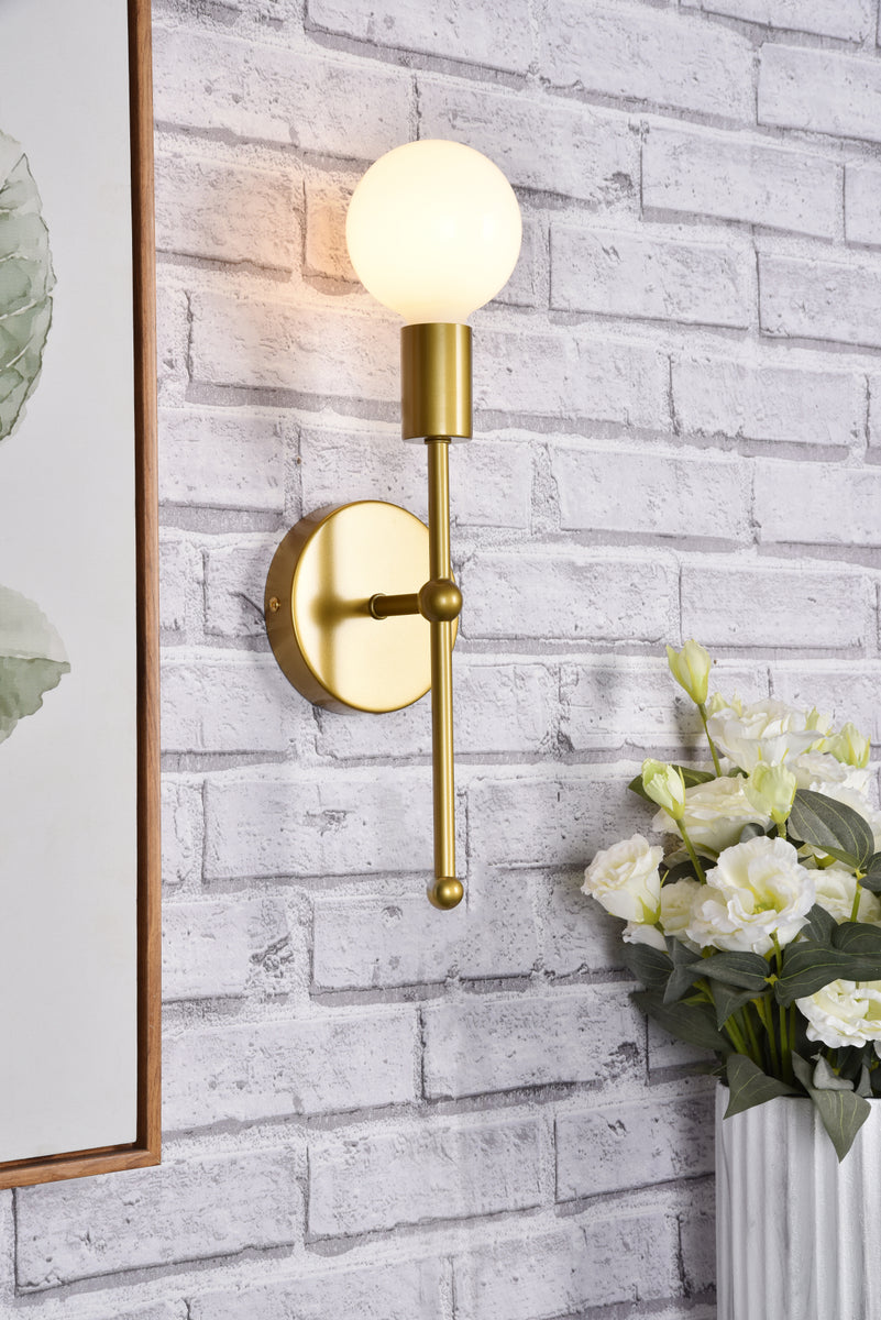 Keely 1 light brass wall sconce