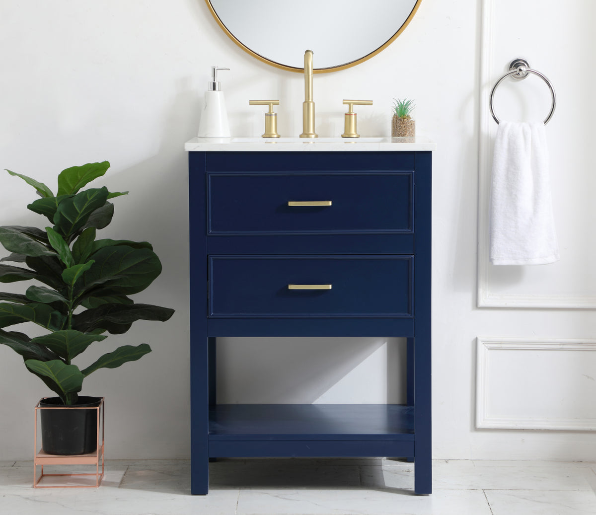 24 inch Single Bathroom Vanity in Blue