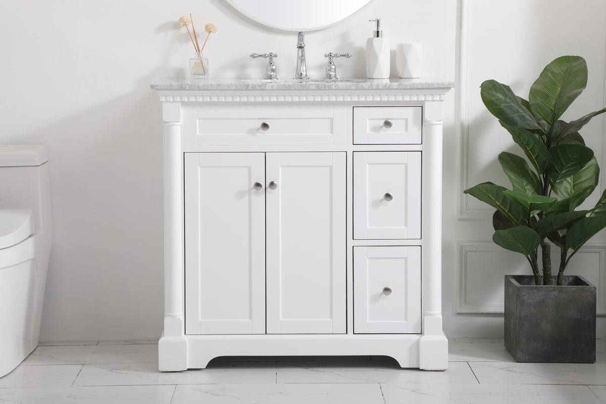 36 inch Single bathroom vanity in  White