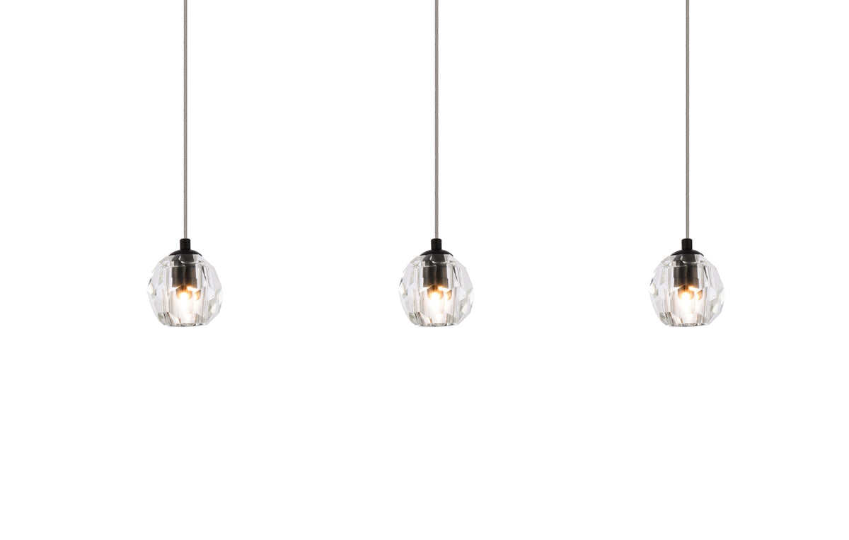Eren 3 lights Black pendant