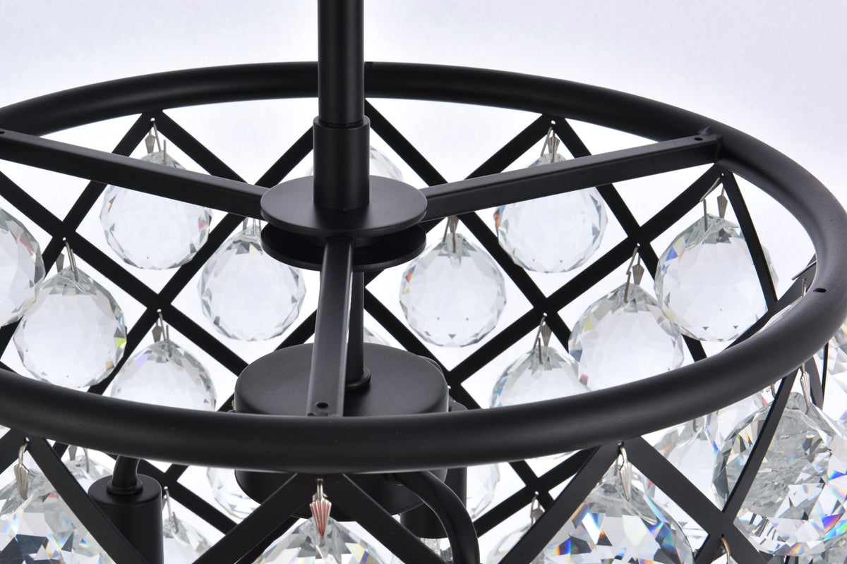 Madison 4 light Matte Black Pendant Clear Royal Cut Crystal