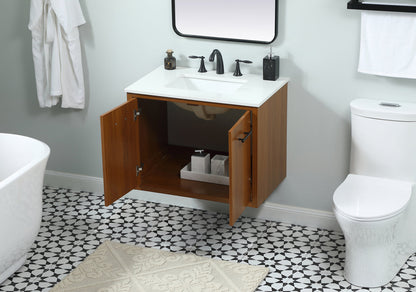30 inch Single bathroom vanity in teak