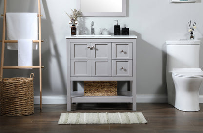 32 inch Single bathroom vanity in grey