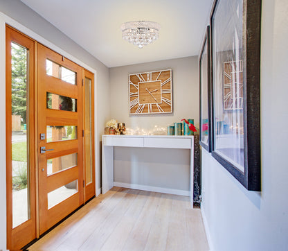 Primo 6 light Chrome Flush Mount Clear Royal Cut Crystal