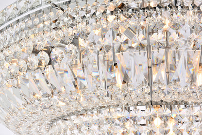 Tranquil 21 light Chrome Flush Mount Clear Royal Cut Crystal