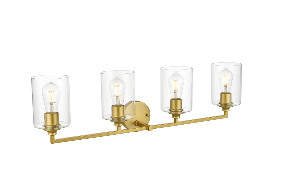 Mayson 4 light Brass and Clear Bath Sconce