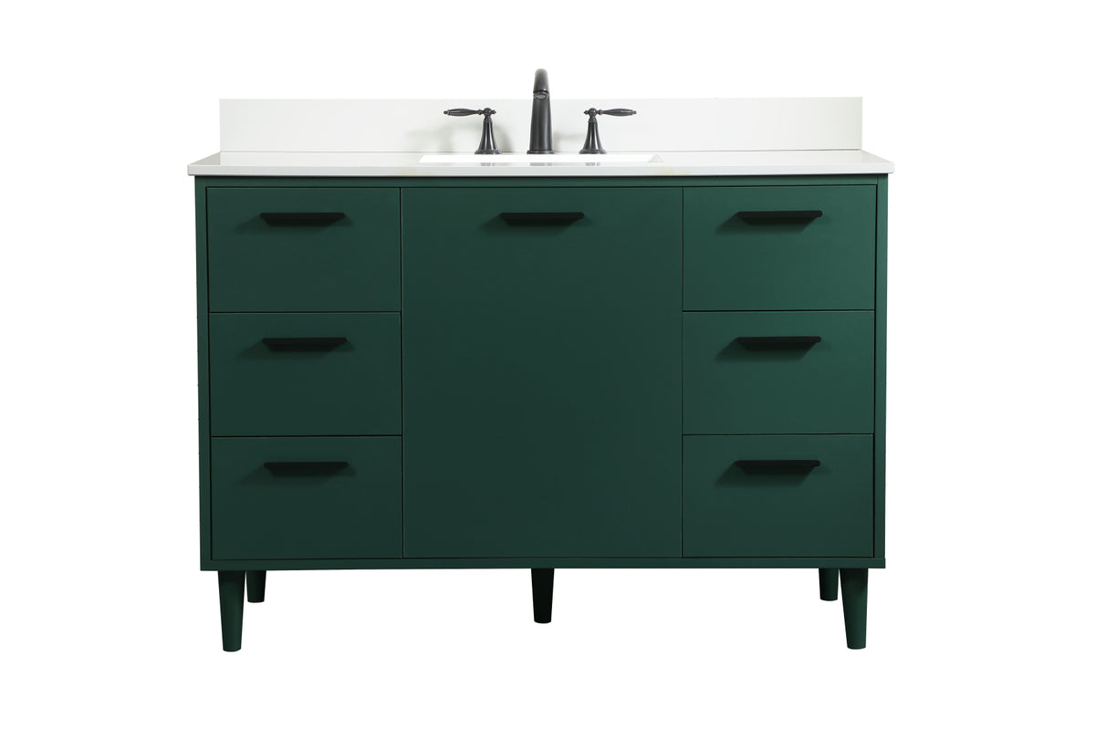 48 inch bathroom vanity in Green with backsplash