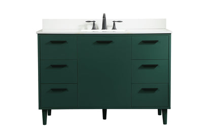 48 inch bathroom vanity in Green with backsplash