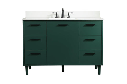 48 inch bathroom vanity in Green with backsplash
