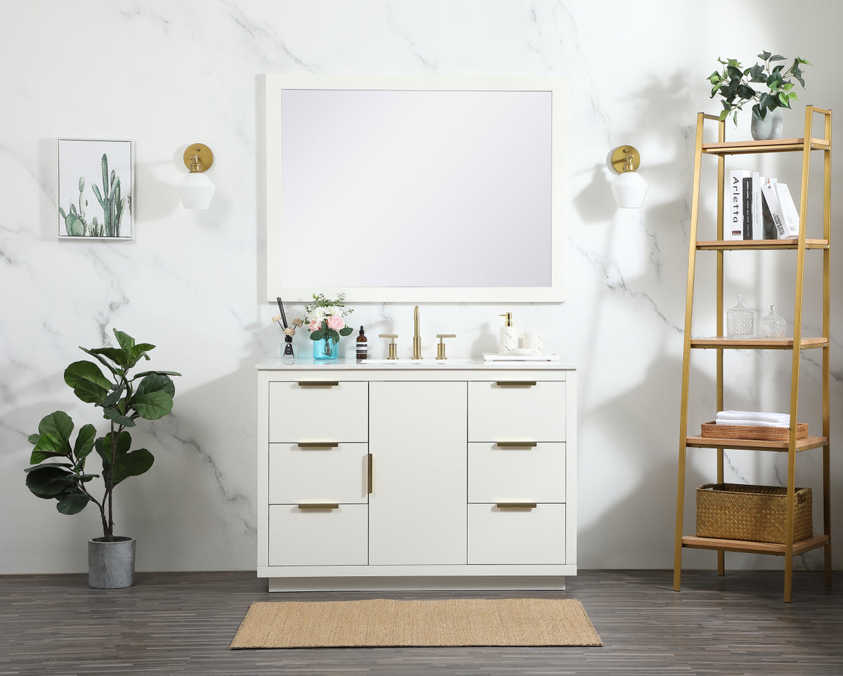 48 inch Single bathroom vanity in white