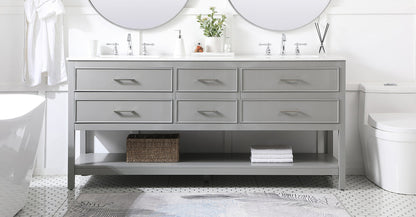 72 inch double bathroom vanity in gray