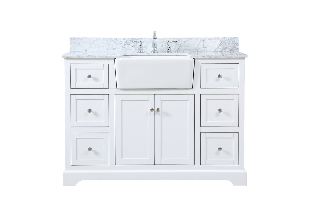 48 inch Single bathroom vanity in white