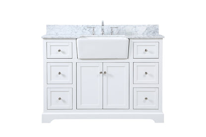 48 inch Single bathroom vanity in white