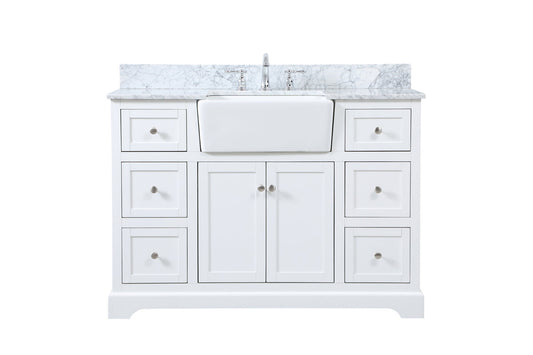 48 inch Single bathroom vanity in white