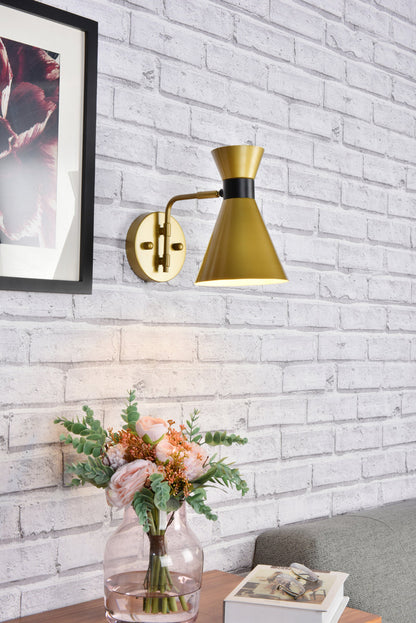 Halycon 6 inch light brass wall sconce