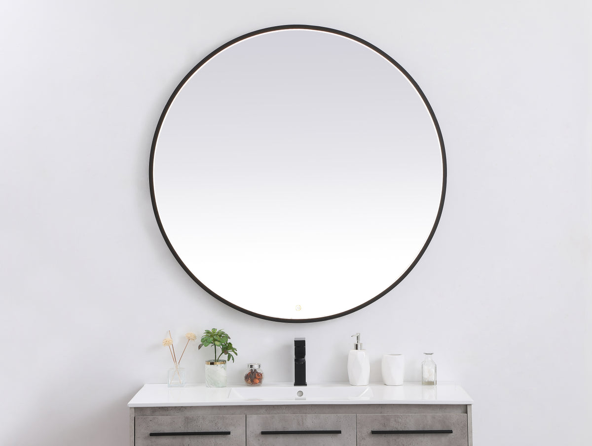 Pier 45 inch LED mirror with adjustable color temperature 3000K/4200K/6400K in black