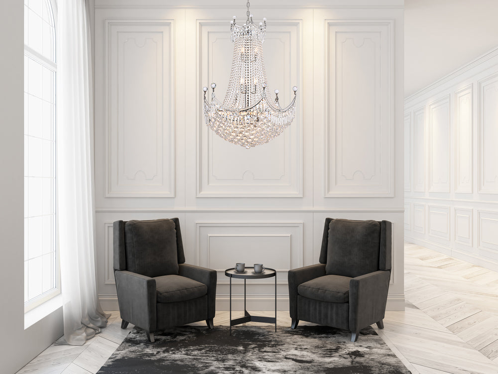 Corona 24 light Chrome Chandelier Clear Royal Cut Crystal