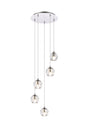 Eren 5 lights Chrome pendant