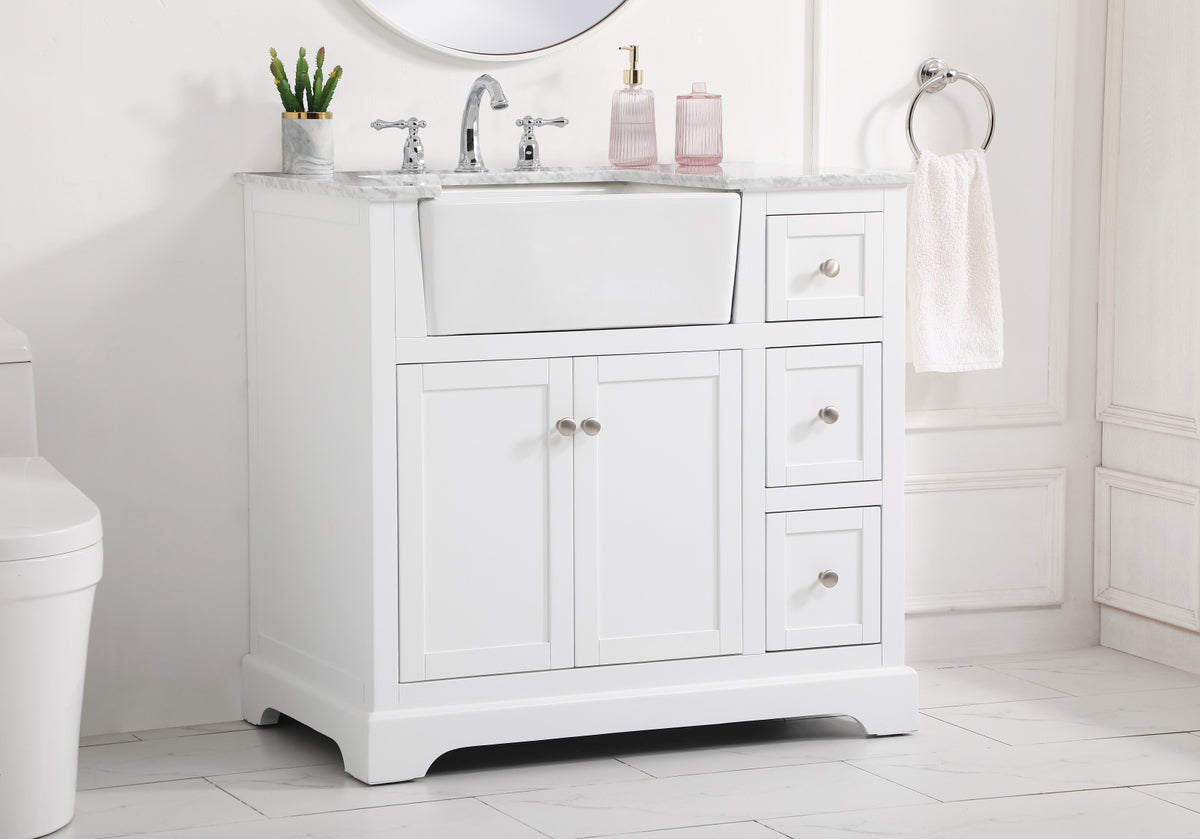 36 inch Single bathroom vanity in white