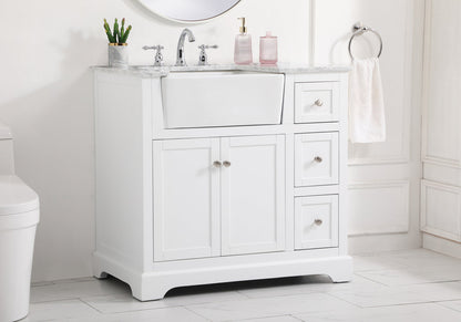 36 inch Single bathroom vanity in white