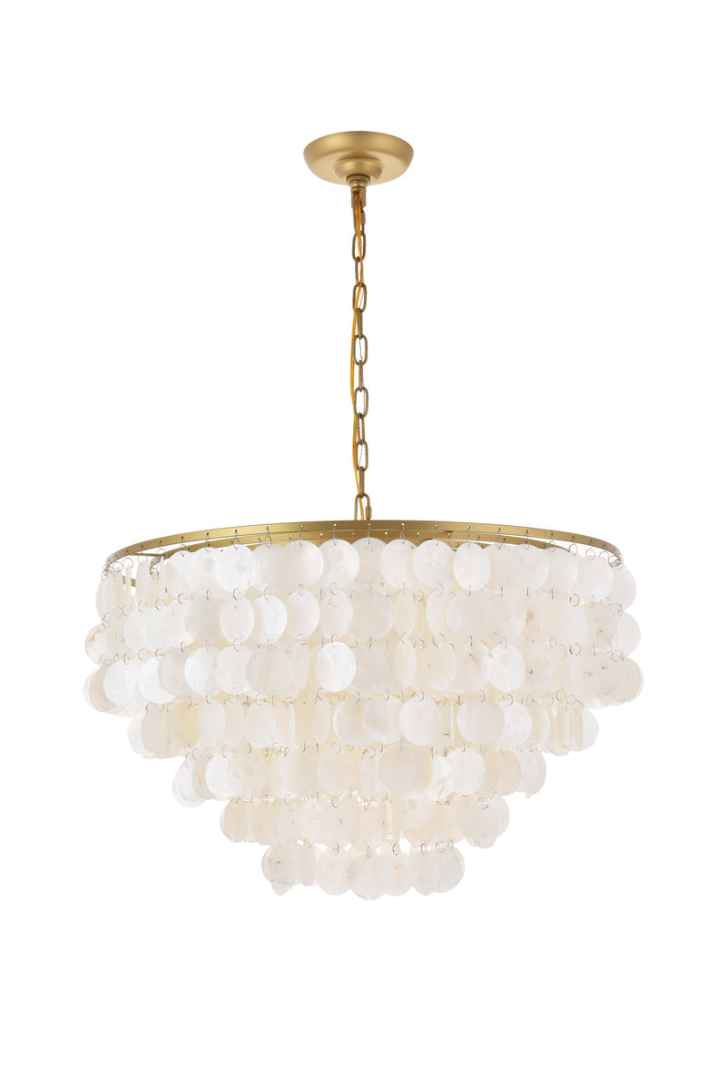 Selene 6 light Brass Pendant