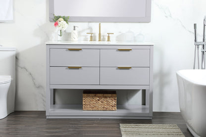 48 inch Single bathroom vanity in grey with backsplash