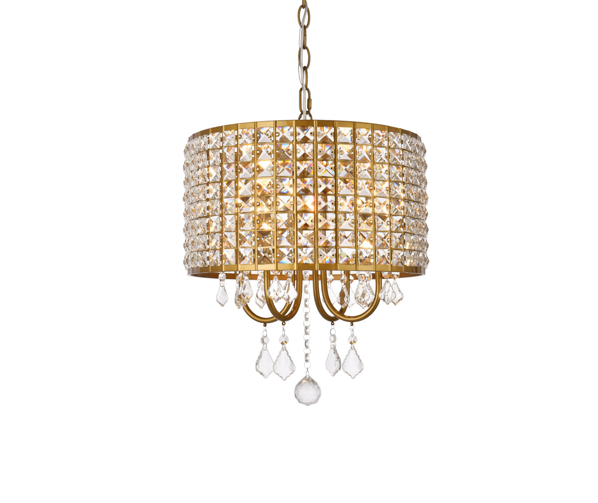 Elise 14 inch pendant in brass