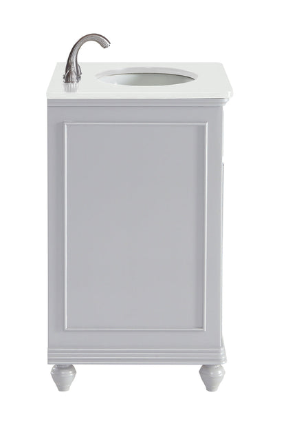 24 inch Single Bathroom vanity in Light Grey with ivory white engineered marble