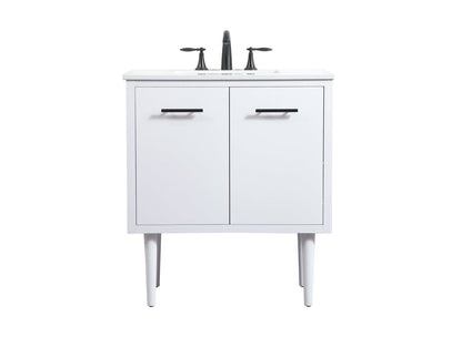 30 inch Single bathroom vanity in white