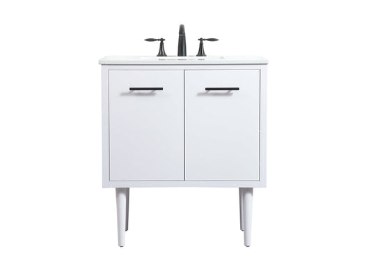 30 inch Single bathroom vanity in white