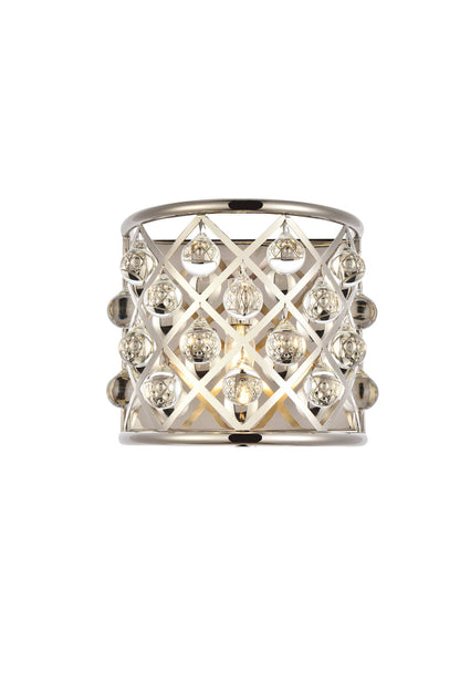 Madison 1 light polished Nickel Wall Sconce Clear Royal Cut Crystal