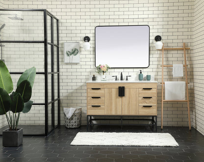 48 inch Single bathroom vanity in mango wood with backsplash