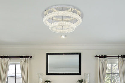 Bowen 26 inch Adjustable LED Flush Mount in Chrome