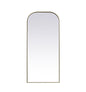 Metal Frame Arch Full Length Mirror 32x76 Inch in Brass