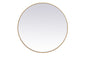 Metal frame round mirror 39 inch in Brass