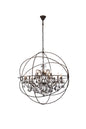 Geneva 18 light Dark Bronze Chandelier Silver Shade (Grey) Royal Cut crystal