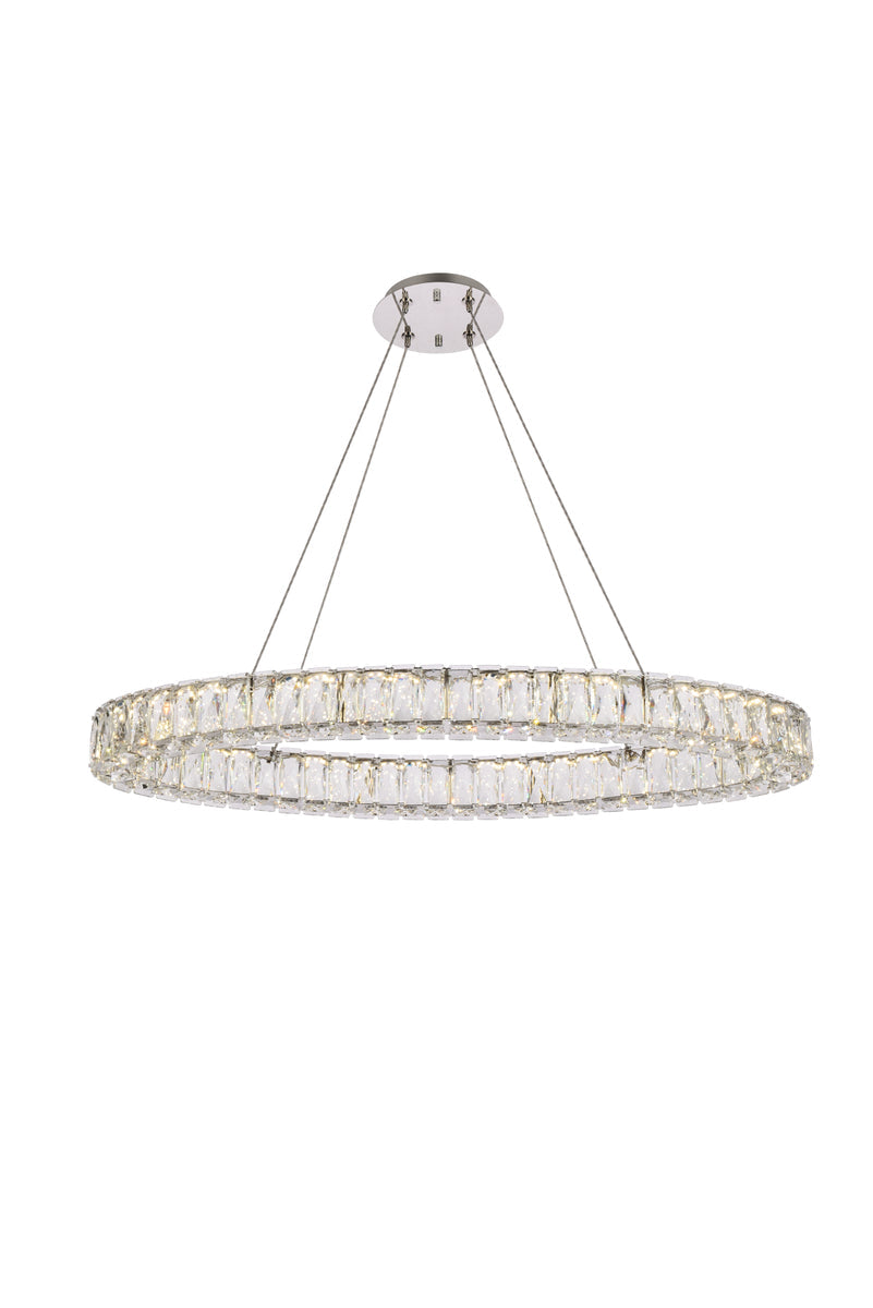 Monroe 36 inch LED oval Single pendant in chrome
