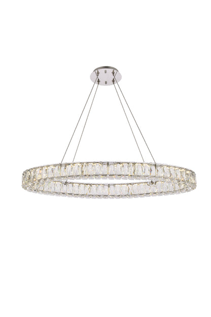 Monroe 36 inch LED oval Single pendant in chrome