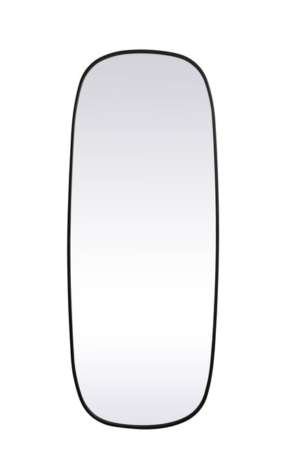 Metal Frame Oval Mirror 24x60 Inch in Black