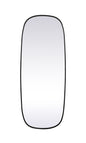Metal Frame Oval Mirror 24x60 Inch in Black