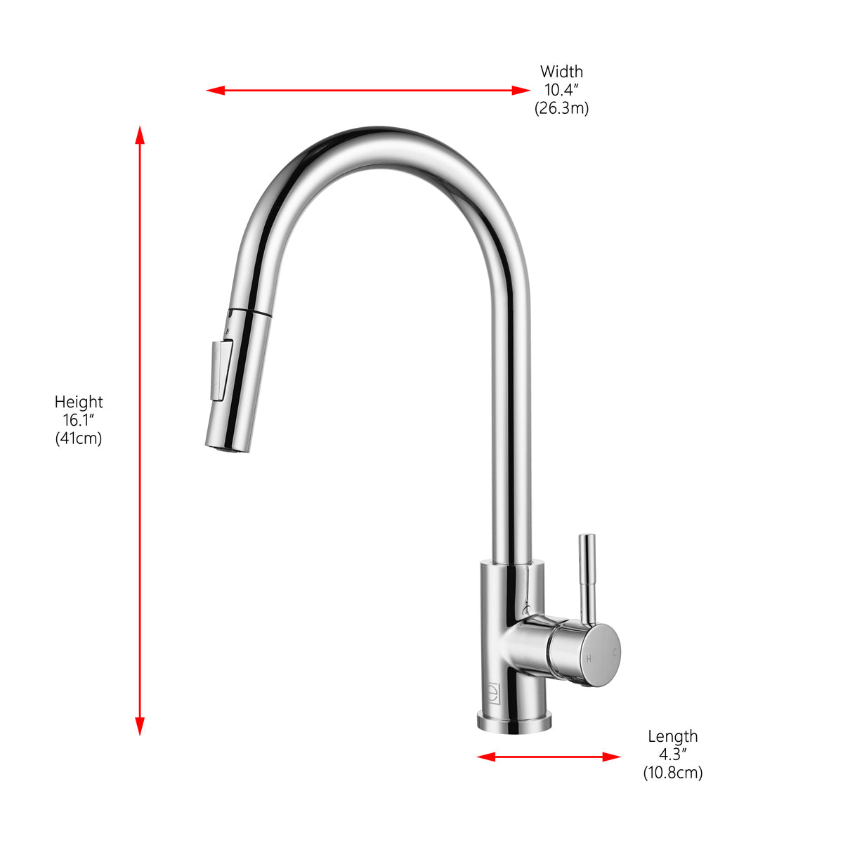Jack Single Handle Pull Down Sprayer Kitchen Faucet in Chrome