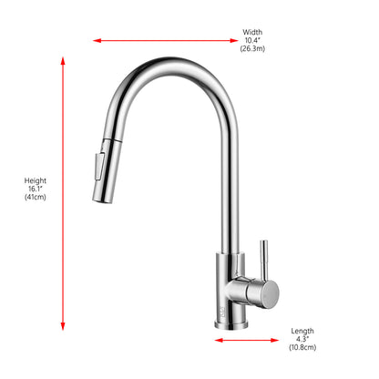 Jack Single Handle Pull Down Sprayer Kitchen Faucet in Chrome