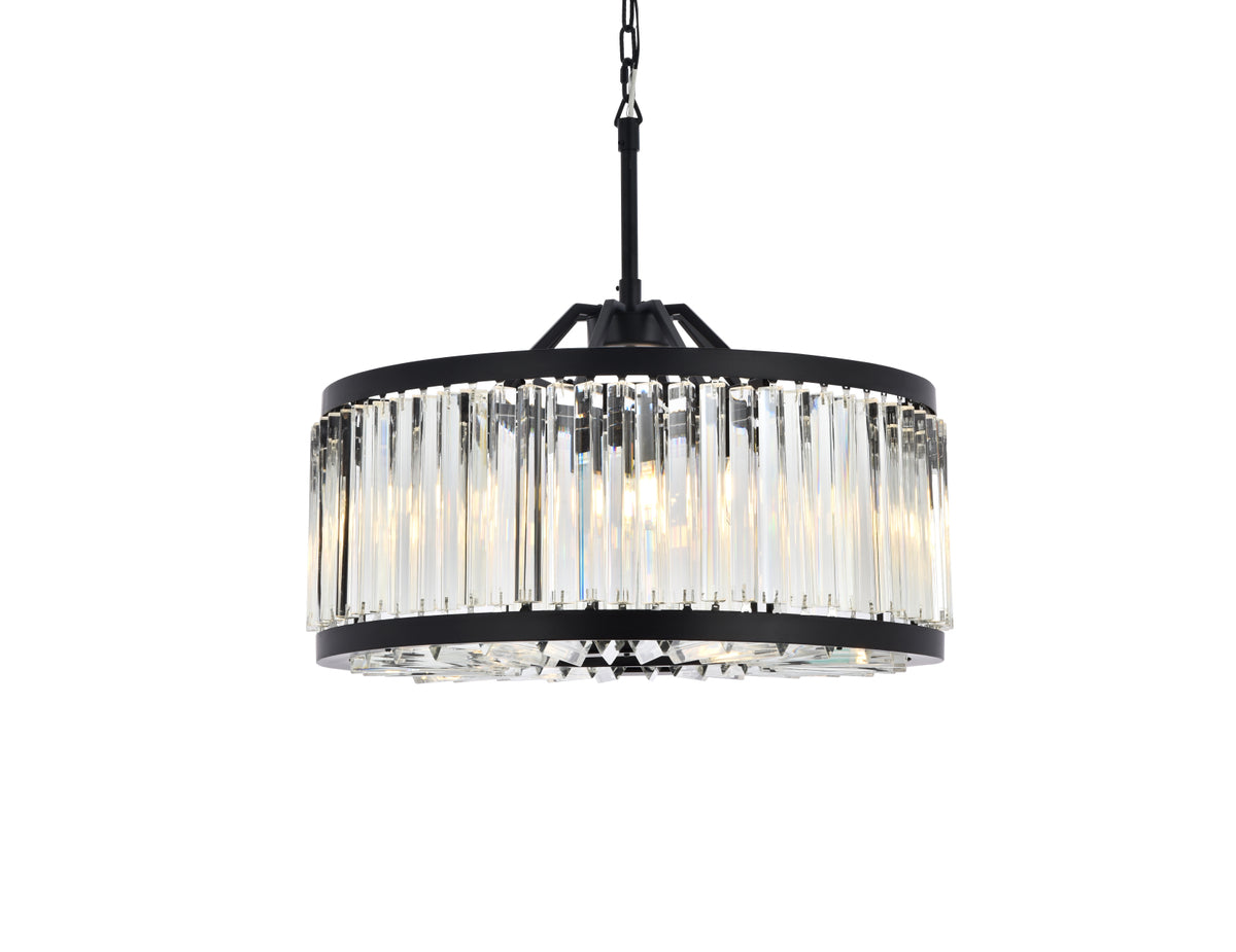 Chelsea 8 light Matte Black Chandelier Clear Royal Cut Crystal