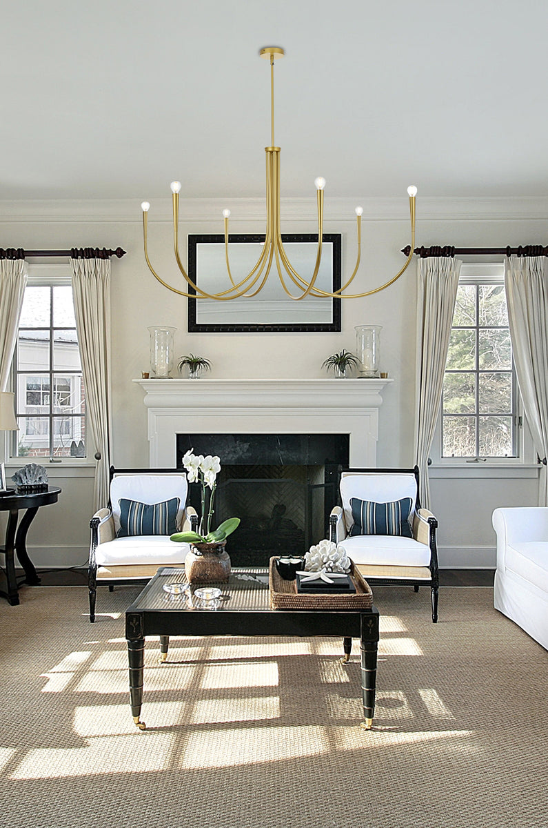 Layne 55 inch chandelier in Brass