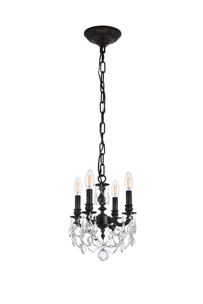Lillie 4 light Dark Bronze Pendant Clear Royal Cut Crystal