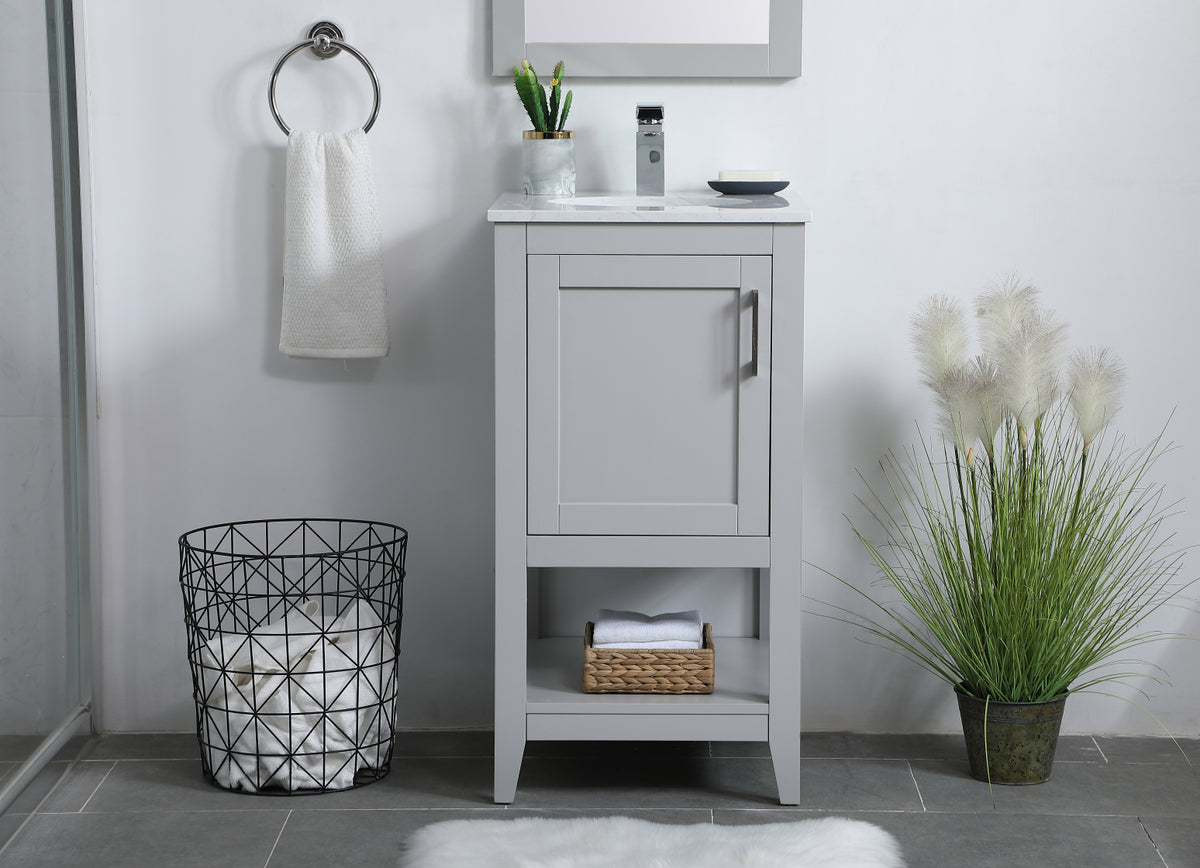 18 inch Single Bathroom Vanity in Grey