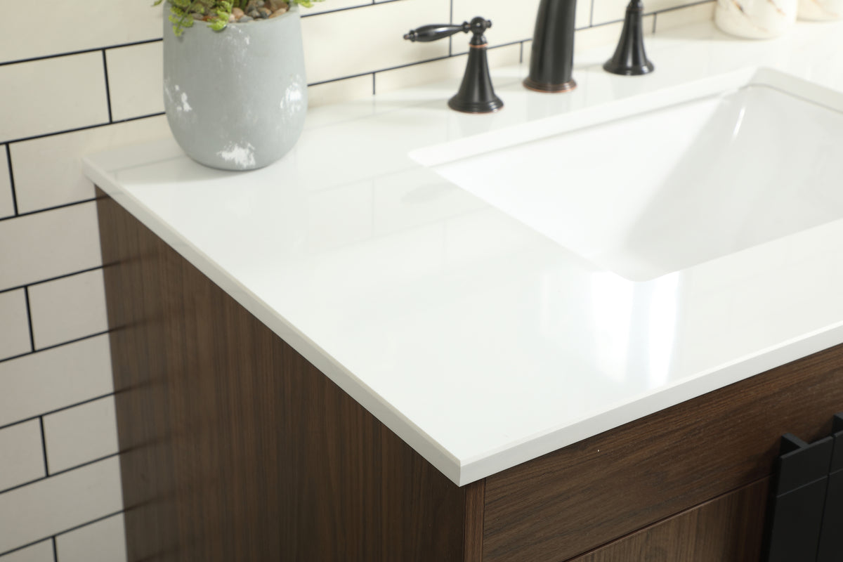 36 inch Single bathroom vanity in walnut