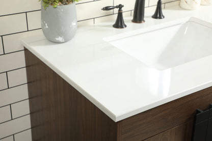 36 inch Single bathroom vanity in walnut